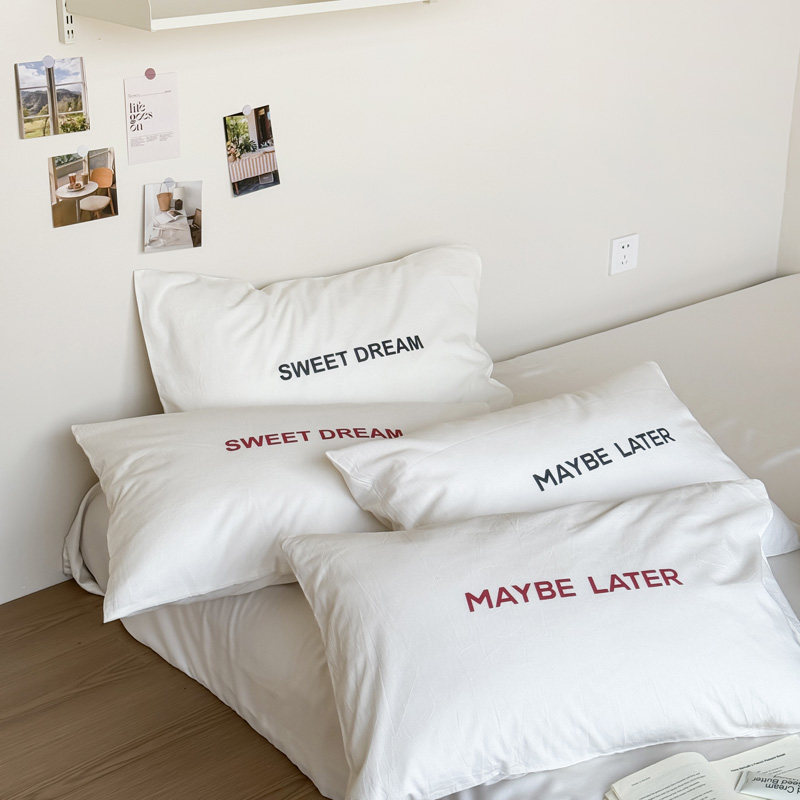 【宅姿势】ins风 字母百搭单品枕头套 全棉水洗棉单人枕套 机洗AQ,床上用品,枕套,淘宝优惠券,粉丝福利购,淘宝优惠卷