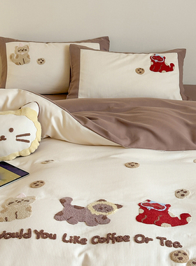 【宅姿势】可爱高品质A类全棉加厚磨毛 单双人床品四件套FXB裸睡