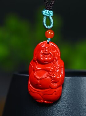玉阅珠宝朱砂本命佛吊坠