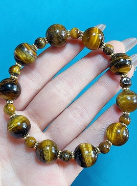 玉阅珠宝天然黄虎眼石手链