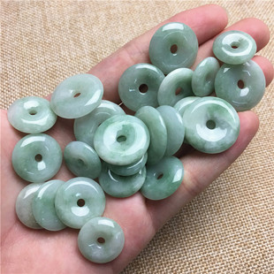 A货翡翠吊坠饰品玉坠豆种平安扣翡翠珠宝玉器玉扣首饰春款颈饰项