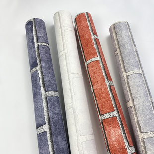 3D立体中式文化砖客厅茶楼理发店书房咖啡馆背景墙装饰壁纸