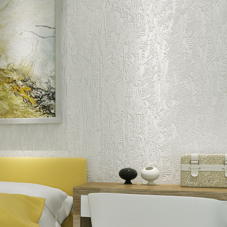 纯白色3d素色艺术漆墙纸 卧室客厅酒店宾馆 简约纯色斑驳暗纹壁纸