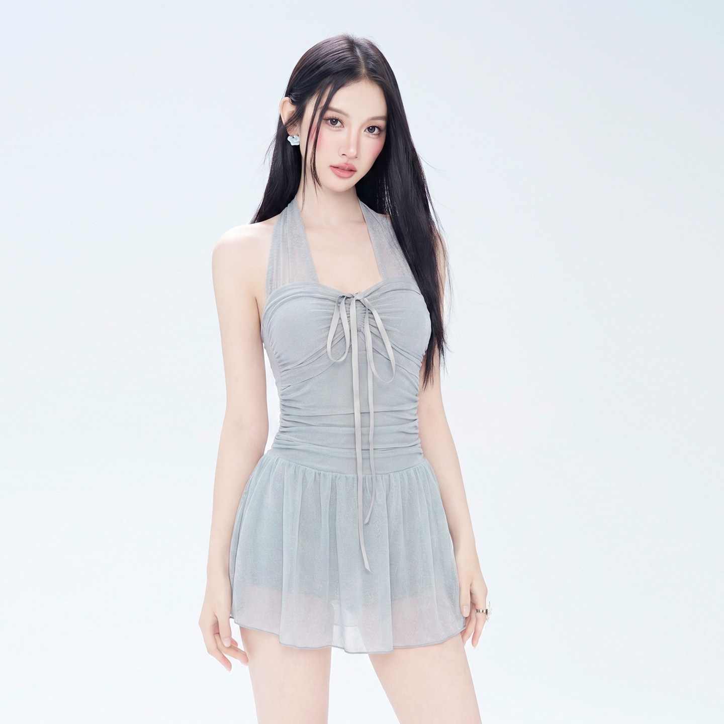 裙式连体泳衣女成人修身显瘦感