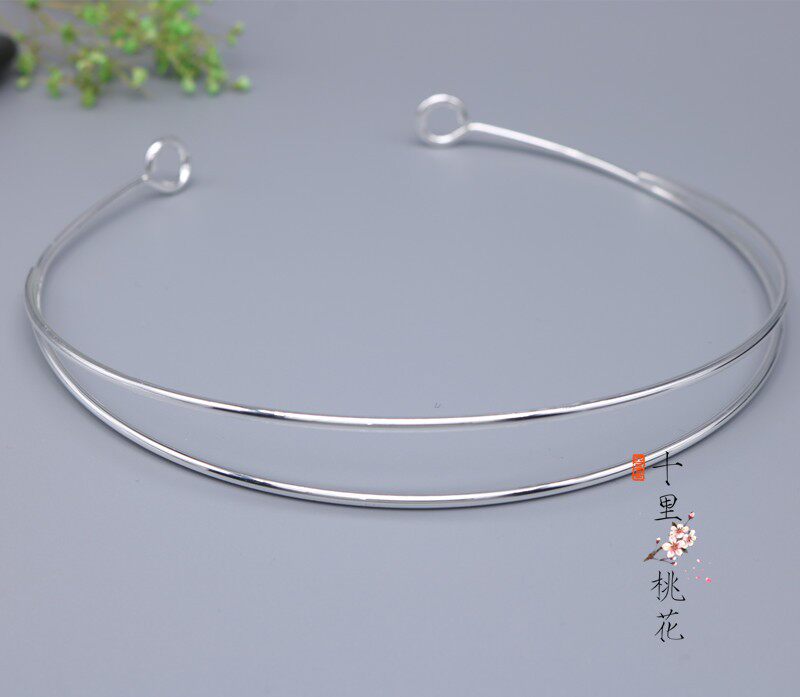SHILI 복숭아 꽃 머리핀 액세서리 2*140MM 순수 구리 더블 와이어 헤어 밴드 신부 크라운베이스 DIY 쥬얼리 필름