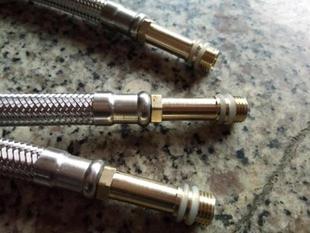 厨房洗菜盆面盆冷热龙头进水软管加长尖嘴304不锈钢编织防爆长头