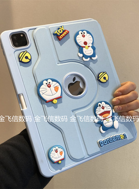 360度旋转亚克力适用苹果iPad11代保护套2025新款ipd9/10代卡通Pro11带笔槽9.7防弯10.2寸全包air765平板皮套