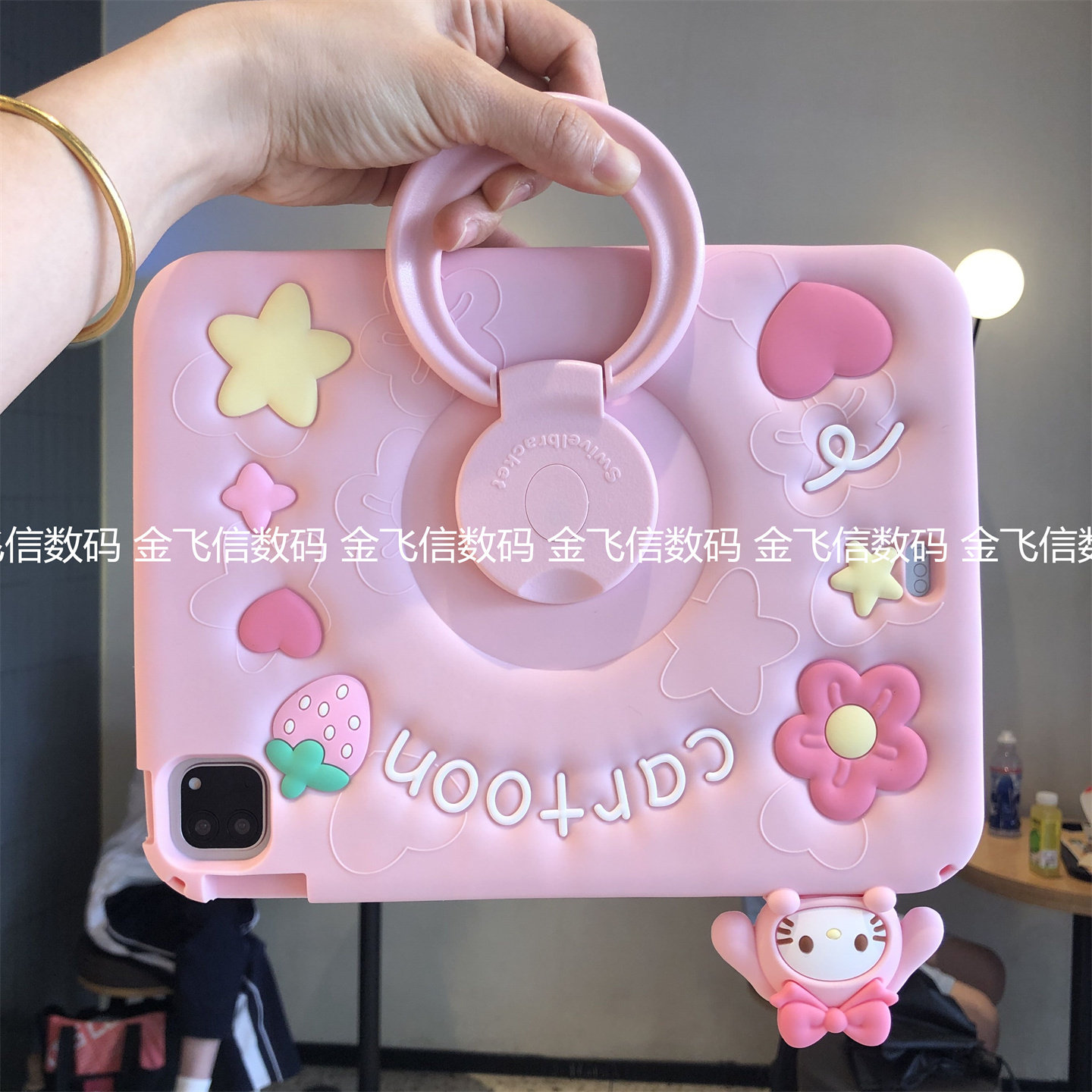 立体可爱手提式适用苹果iPad11代a16硅胶软壳ipd789代旋转保护套Air45全包13寸Pro11防摔10.2寸9.7带笔槽12.9