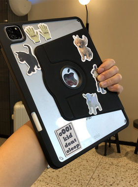 360度旋转带笔槽适用2022款苹果iPad10代9保护套8第七代10.2/9.7寸平板air543亚克力10.9英寸防摔Pro11透明壳