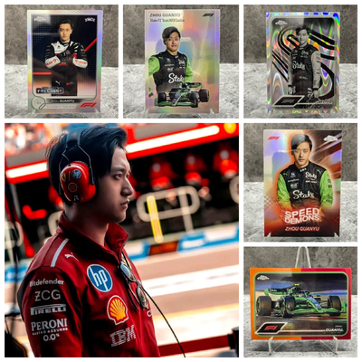 周冠宇正版F1方程式赛车topps卡片收藏银折折射包邮