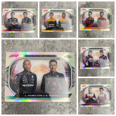 F1方程式赛车银折双人topps正版收藏卡片维斯塔潘汉密尔顿周冠宇