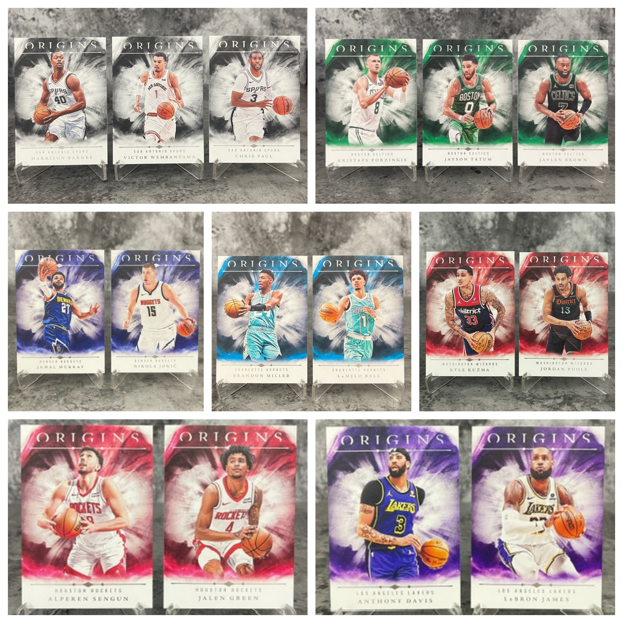 正版NBA篮球球星卡起源ORIGINS泼墨水墨厚卡湖人火箭马刺雷霆包邮