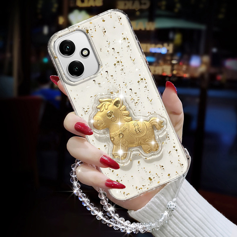 适用荣耀Honor400手机壳全包潮款透明DNN-AN00滴胶外壳金箔荣耀400Pro高级感防摔DNP-AN00亚克力透明Honor400