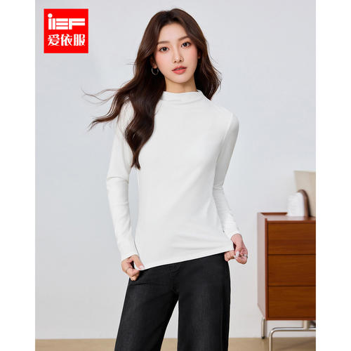 IEF/爱依服2026秋季新款韩系半高领打底衣女百搭通勤内搭外穿显瘦