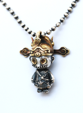 小众原创公仔纯银复古饰品吊坠