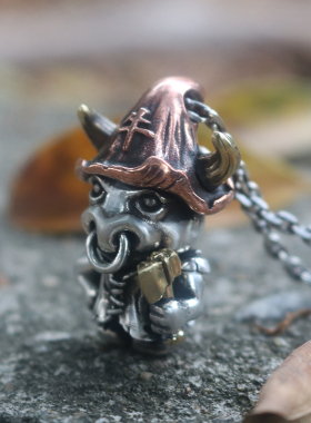 原创纯银公仔复古小众礼物吊坠