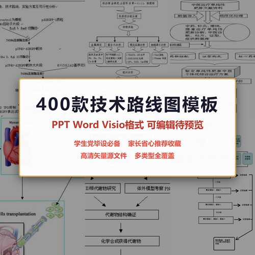 2026技术路线图模板合集 PPT/Word/Visio可编辑 国自然青基流程图