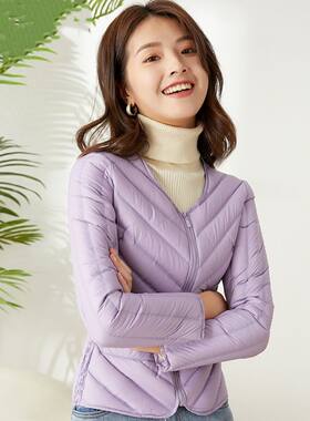 添睿品牌拉链新轻薄羽绒服女短款内胆内搭外穿低领简洁时尚保暖