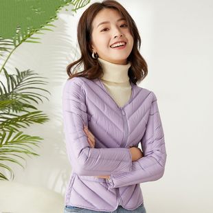 添睿品牌拉链新轻薄羽绒服女短款内胆内搭外穿低领简洁时尚保暖