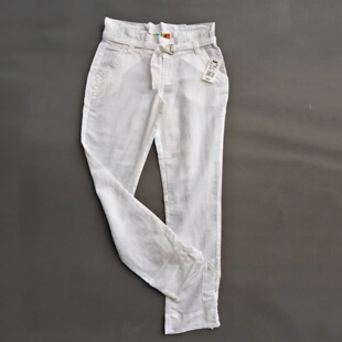 纯色休闲棉麻女裤 九分裤 春夏季 外贸原单女款