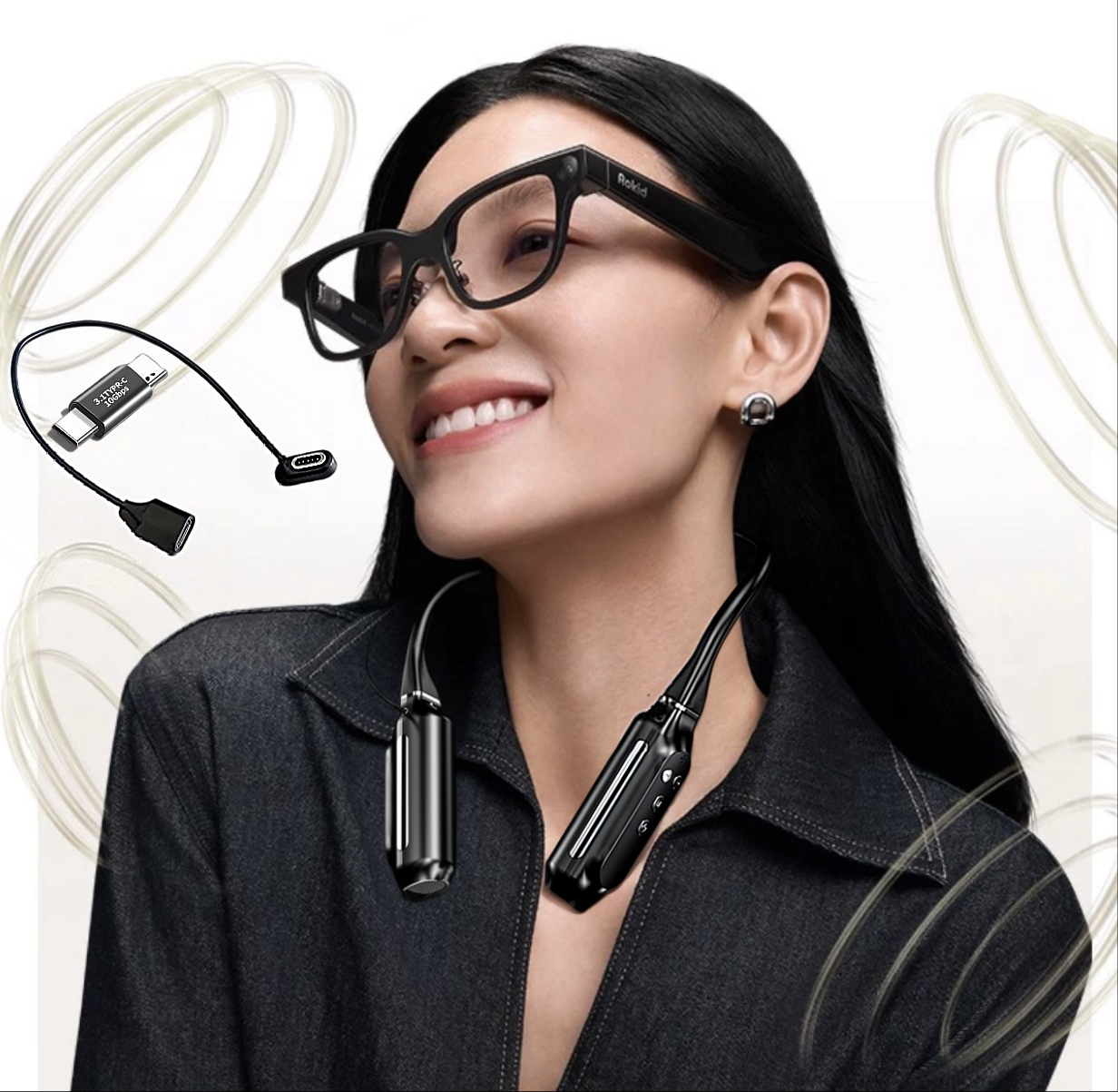 挂脖充电宝：标准type-c适配所有品牌智能眼镜