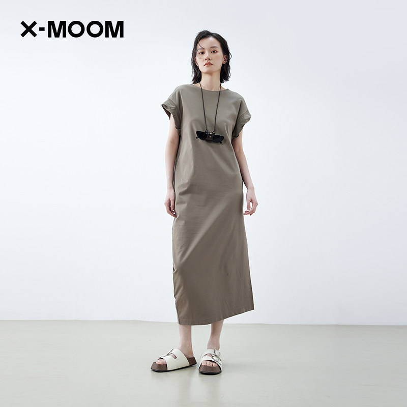 XMOOM前后两穿不对称直筒连衣裙