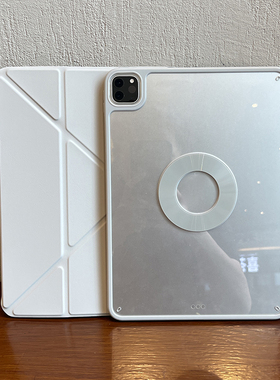 3+y支撑适用小米平板6pro11保护套6spro12.4旋转max14保护壳亚克力5透明防弯防摔包边无笔槽搭扣720磁吸三折