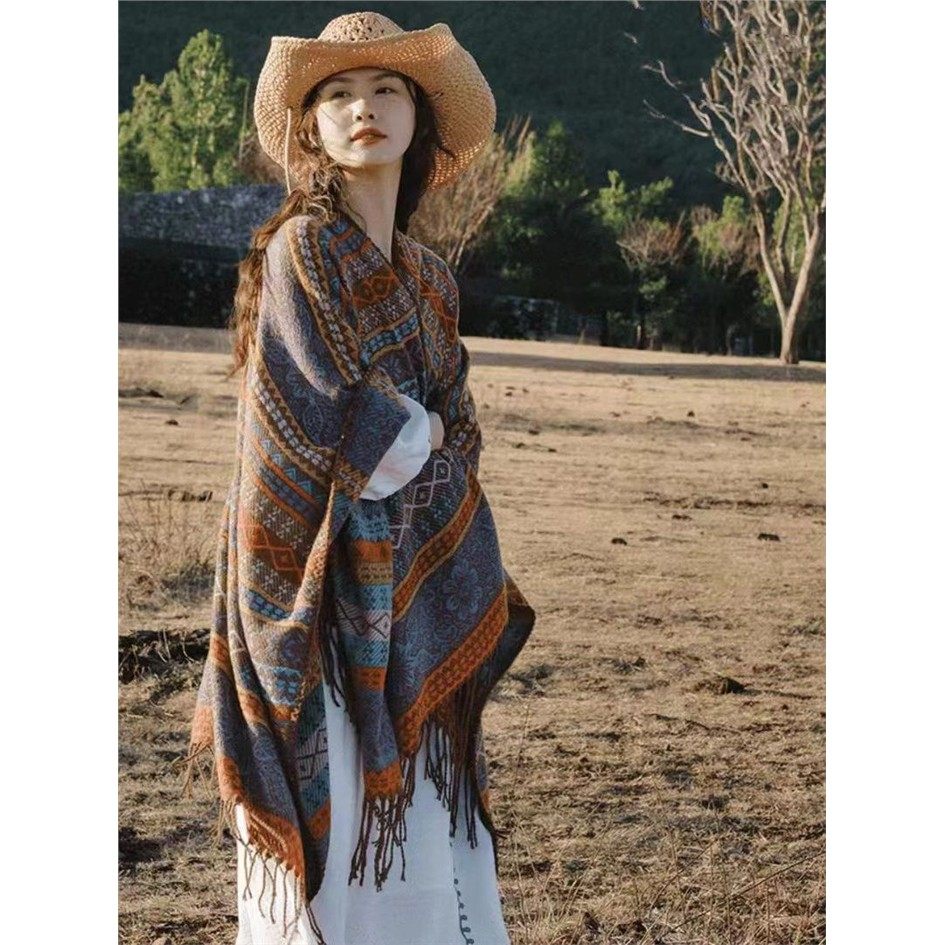 复古新疆云南度假披肩保