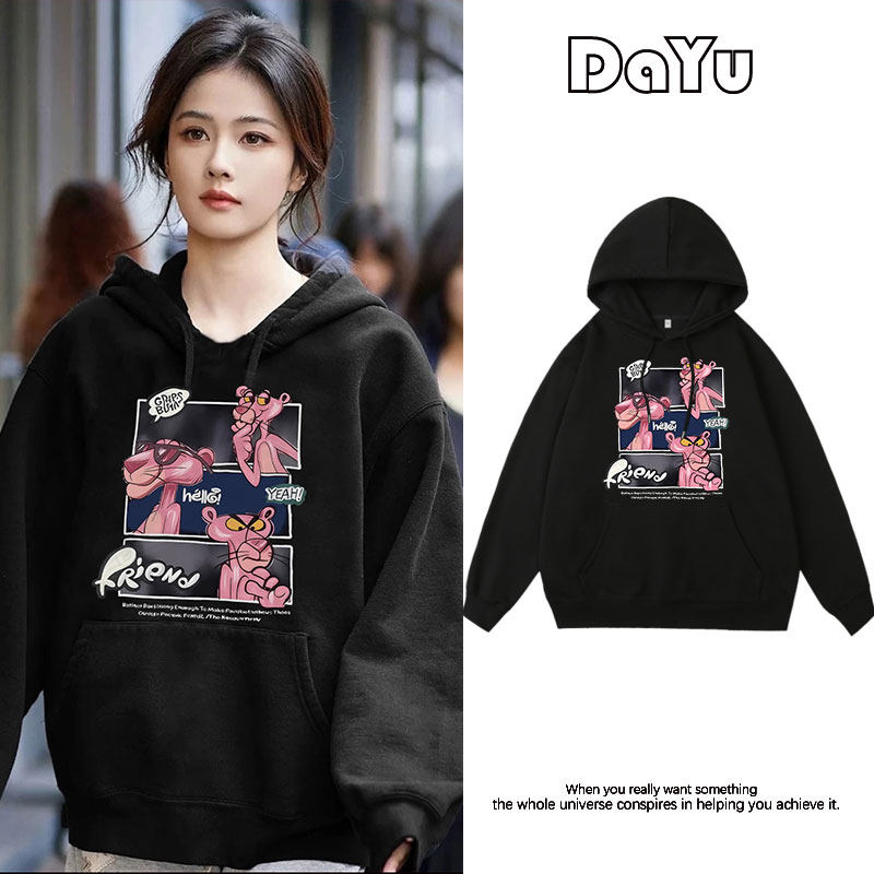 白鹿明星同款日系卡通动漫连帽卫衣女秋冬加绒加厚外套小个子上衣