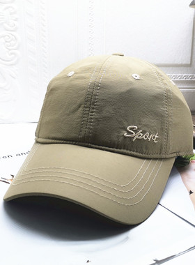 2022年春夏季男女弯檐休闲户外遮阳刺绣字母速干面料大头围棒球帽