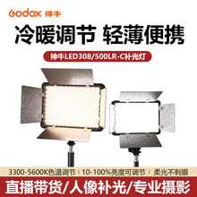 godox神牛308IIBi/W二代升级版带反光板LED摄像灯直播补光灯婚庆灯户外新闻采访补光LED500LR平板灯