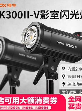 godox神牛SK300II/300IIV摄影灯 影室闪光灯单灯头裸灯 影棚拍摄影器材附件