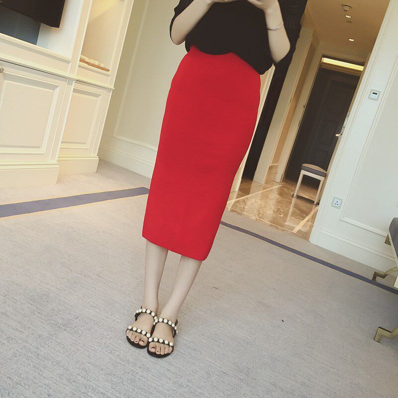 秋冬季新款韩版针织毛线包臀不开叉半身长裙高腰显瘦一步裙女|ruв категории Женская одежда, юбка - от Buy2taobao.com для оказания профессиональной услуги покупки агента Taobao