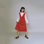 南君昭和歌姬背带裙可爱日系春秋吊带裙复古红色背心裙马甲裙衬衫