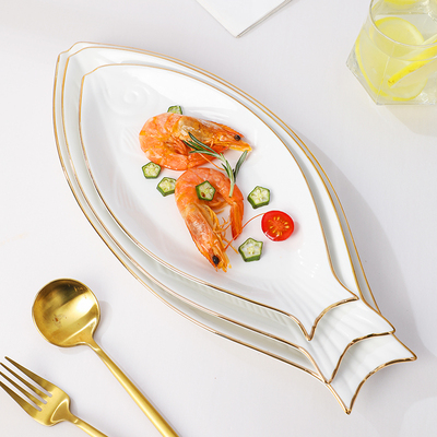 鱼盘陶瓷蒸鱼盘大号鱼盘