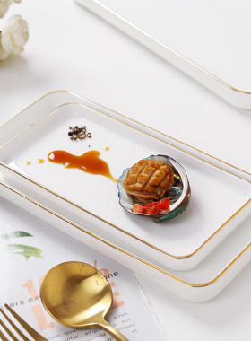 长条盘陶瓷点心盘西餐盘寿司长盘