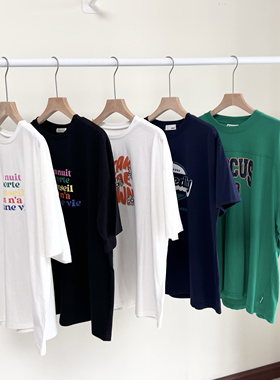 日单 DISCUS ATHLETIC等杂款复古棉质宽松学院风休闲T恤