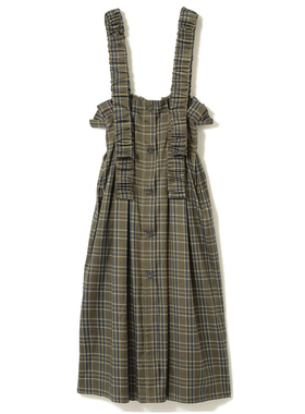 日本贵牌COEL 格纹背带连衣裙