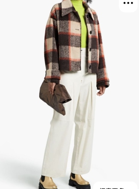 瑞典潮奢 Stand Studio 女装Alexia 秋冬宽松格纹复古毛呢外套