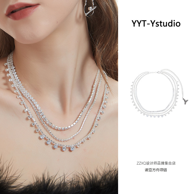YYT多层满钻项链小众原创聚会