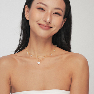 【宋茜同款】A Ray of Sunlight天然珍珠豆豆项链珍珠爱心锁骨链