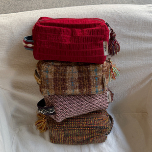 waki textile系列手工收纳袋 多用途大容量度假风手拿包女