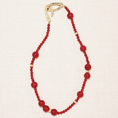 A Ray of Sunlight 「CNY」节日系列红玛瑙隔珠项链好运新年红色