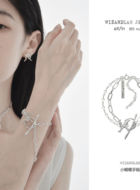 WIZARDLAB原创虫鸣系列 925银小蝴蝶手链女ins小众设计银饰首饰