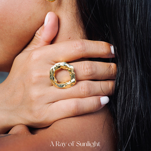 A Ray of sunlight原创设计肌理镂空戒指高级感小众设计轻奢饰品