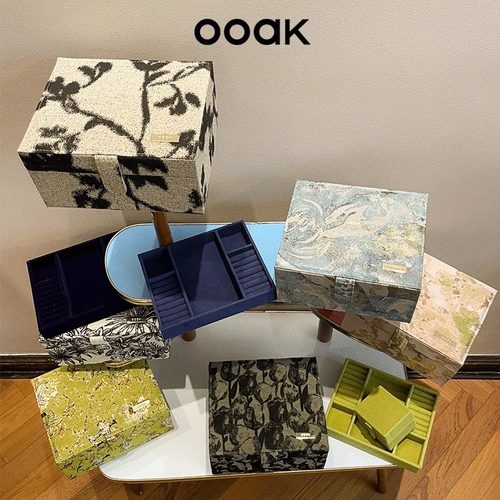 ooak复古提花双层首饰盒