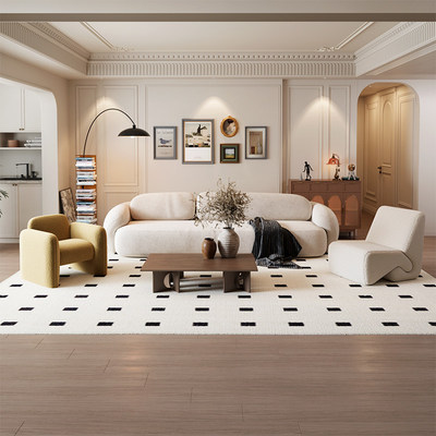 北欧奶油风客厅异形布艺