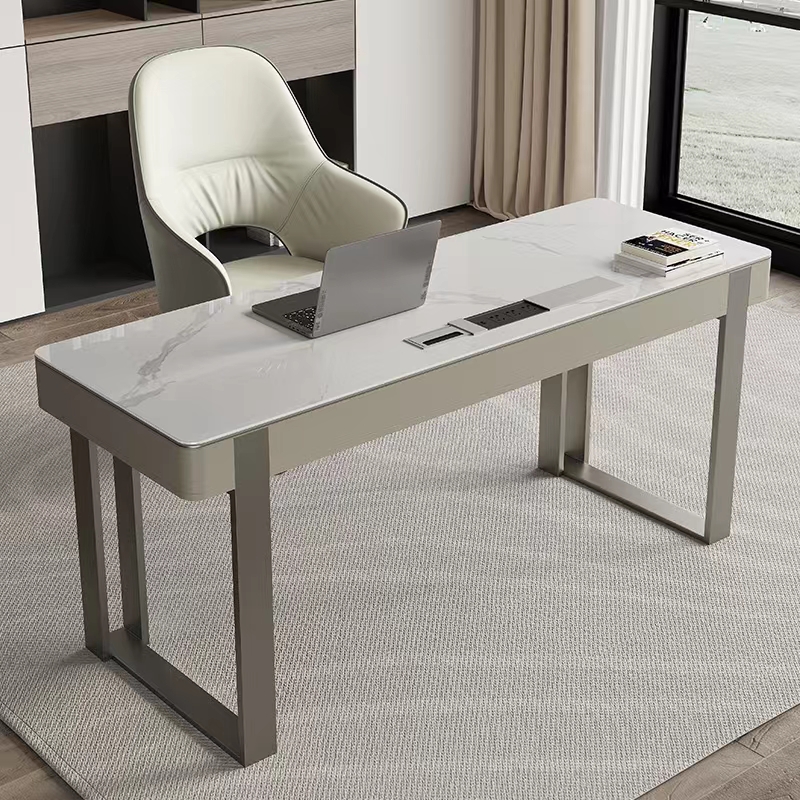 意式极简约设计师轻奢现代岩板书桌家用卧室书房办公电脑桌写字台