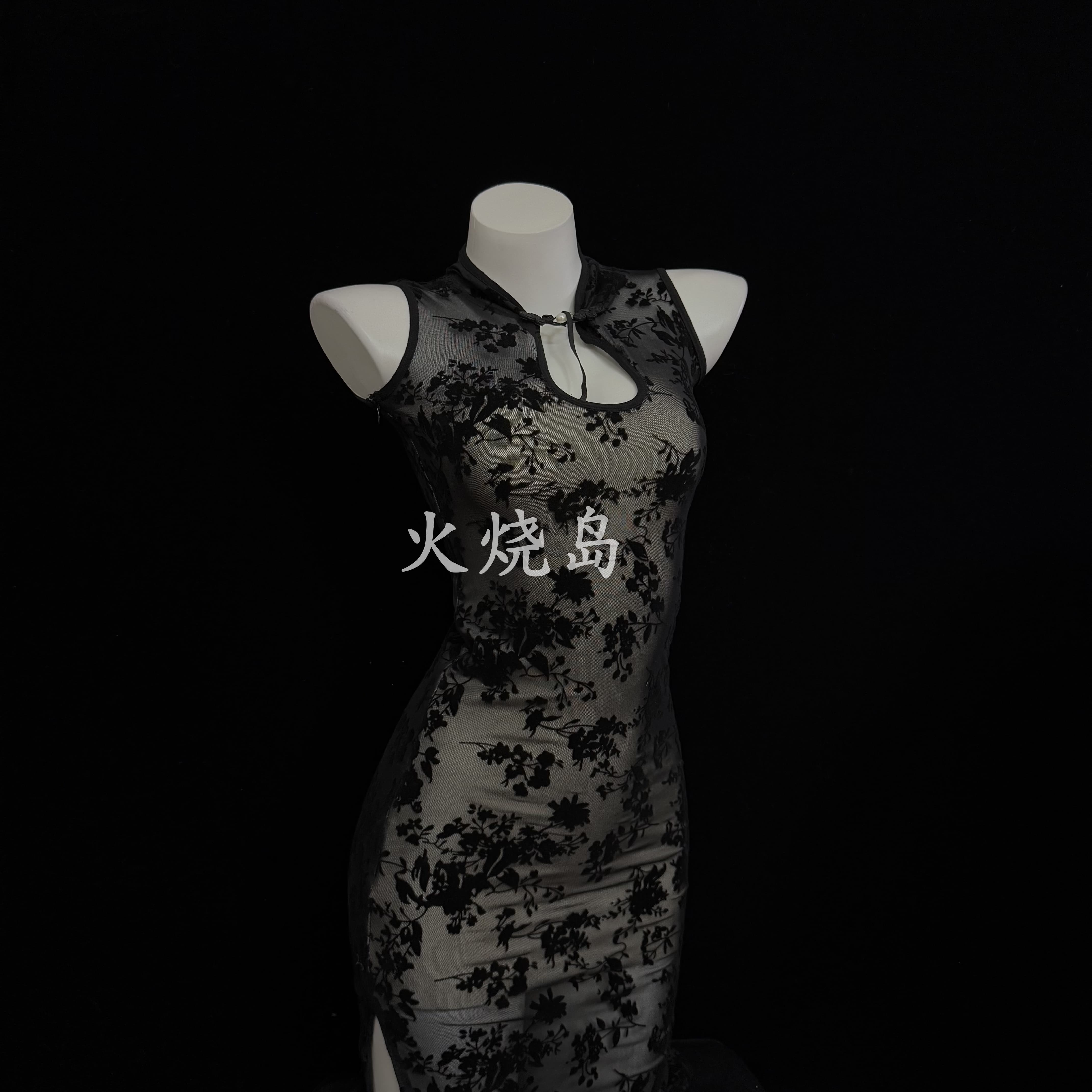 性感纯欲风新中式刺绣改良旗袍