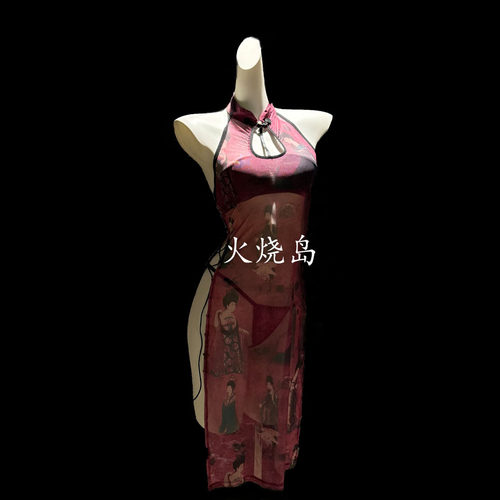 原创性感大唐侍女复古旗袍套装